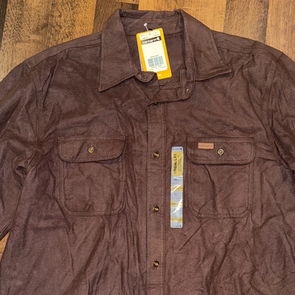 NWT Carhartt men’s brown button down shirt (size XL) - Picture 2 of 5
